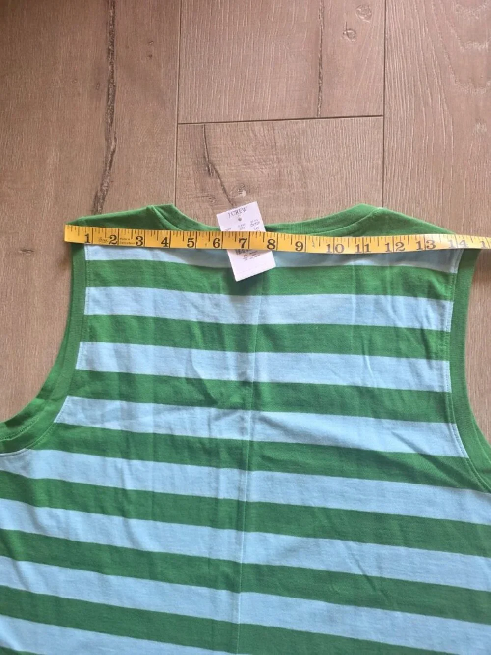 J.Crew Midi Dress Womens XXL Green Blue Striped Summer Resort Effortless CK538 - Picture 5 of 8